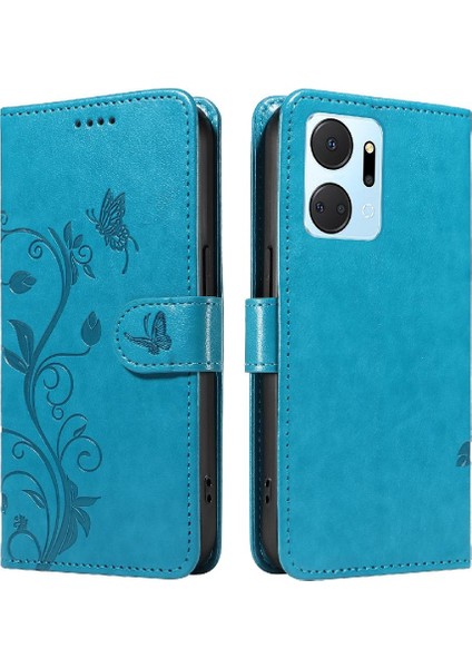 El Kayışı Kabartmalı Kelebek Cüzdan Telefon Kılıfı ile Onur X7A Için Kılıf (Yurt Dışından)