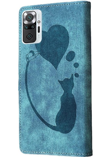 Redmi Için Not 10 Pro Artı Kabartmalı Sevimli Kedi Flip Folio Kart (Yurt Dışından)