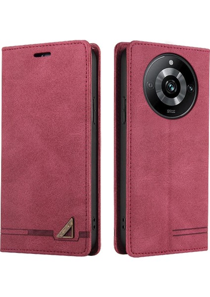 REALME11 Pro Kickstand Premium Deri Premium Deri Iki Için Kılıf (Yurt Dışından)