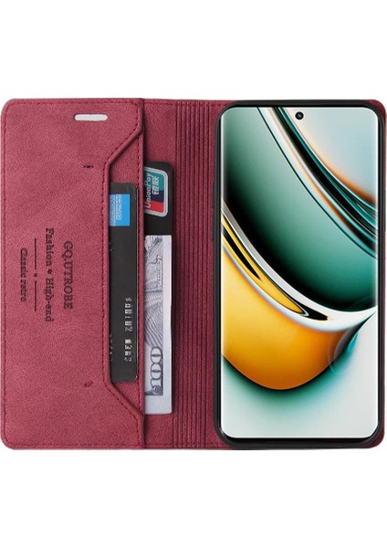 REALME11 Pro Kickstand Premium Deri Premium Deri Iki Için Kılıf (Yurt Dışından)