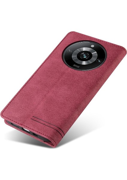 REALME11 Pro Kickstand Premium Deri Premium Deri Iki Için Kılıf (Yurt Dışından)