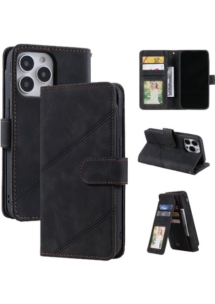 IPhone 13 Için Kılıf Pro Max Cüzdan Flip Folio Bileklik Kart Tutucu Pu (Yurt Dışından)