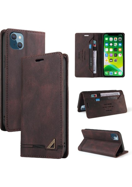 IPhone 13 Mini Iki Kart Yuvaları Için Kılıf Kickstand Premium Deri Premium (Yurt Dışından)