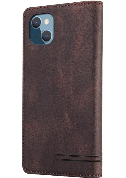 IPhone 13 Mini Iki Kart Yuvaları Için Kılıf Kickstand Premium Deri Premium (Yurt Dışından)
