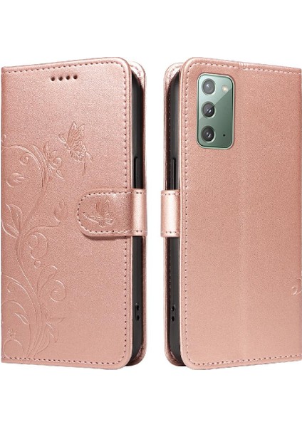 Samsung Galaxy Not 20 Için Kılıf ile El Kayışı Kabartmalı Kelebek Yüksek (Yurt Dışından)