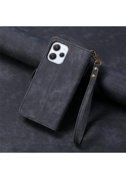 Redmi 12 Için Flip Case Deri Kılıf Darbeye Basit Iş (Yurt Dışından)