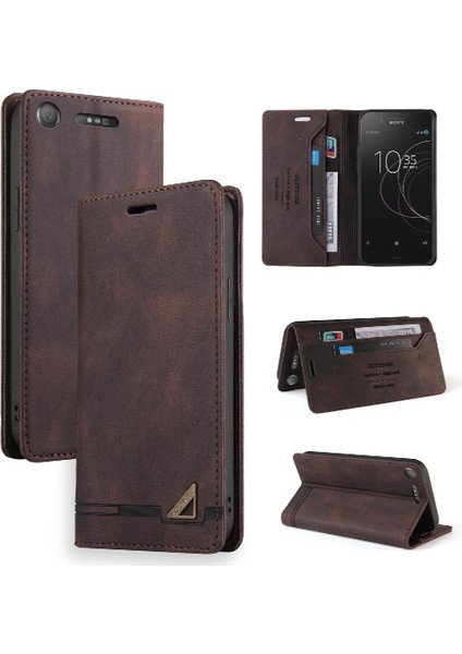 Sony Xperia Xperia Kickstand Iki Kart Yuvaları Premium Deri Için Kılıf (Yurt Dışından)
