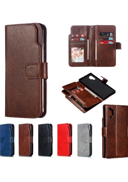 Samsung Galaxy Not 10 Artı Kickstand 9 Kart Yuvaları Cüzdan Pu (Yurt Dışından)