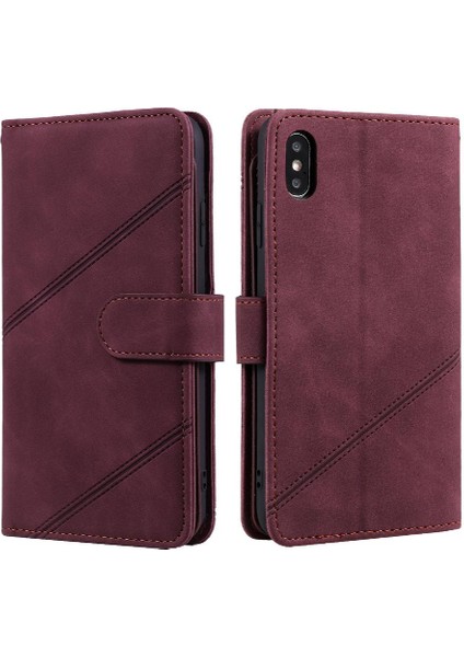 IPhone Xs Max Cüzdan Flip Folio Manyetik Pu Deri Bileklik (Yurt Dışından)