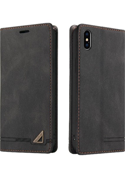 IPhone Xs Max Premium Deri Kickstand Iki Kart Yuvaları Premium Kılıf (Yurt Dışından)