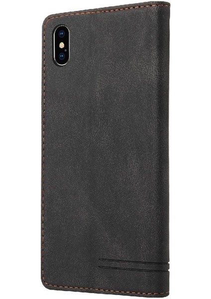 IPhone Xs Max Premium Deri Kickstand Iki Kart Yuvaları Premium Kılıf (Yurt Dışından)