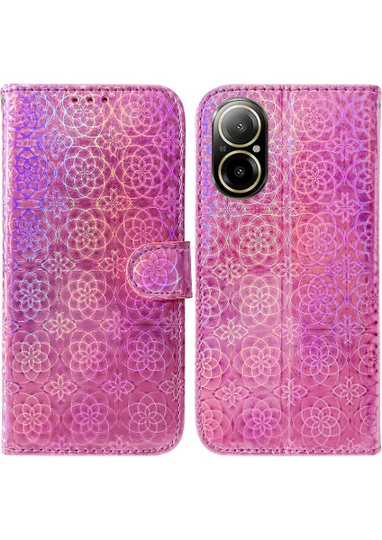 Realme C67 4g Için Kılıf Standı Tutucu Cüzdan Kılıf Glitter Renkli Prim (Yurt Dışından)