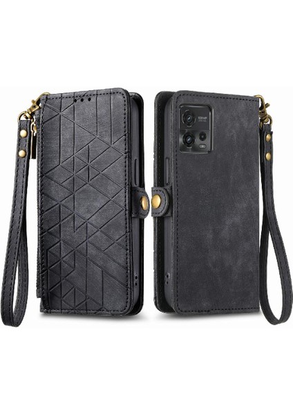 Motorola Moto G72 Cüzdan Deri Kılıf Için Flip Case Basit Iş Çevirme (Yurt Dışından)