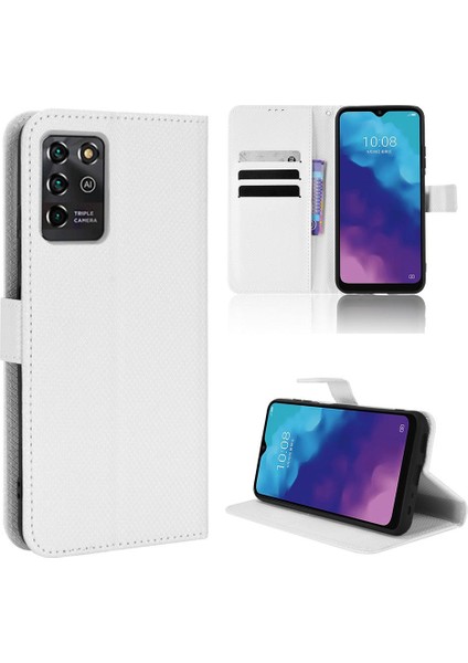 Zte Blade V30 Vita Kapak Kickstand Manyetik Cüzdan Kart Tutucu (Yurt Dışından)