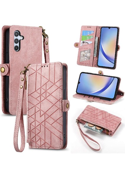 Samsung Galaxy A34 5g Için Flip Case Darbeye Cüzdan Kapak Kapak Basit (Yurt Dışından)