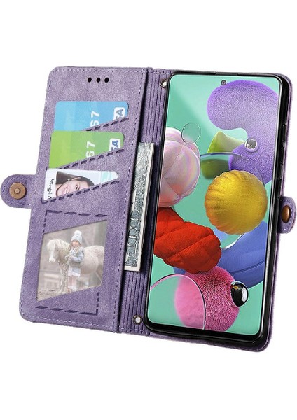 Samsung Galaxy A51 5g Için Flip Case Cüzdan Kapak Çevirin Deri Kılıf Basit (Yurt Dışından)