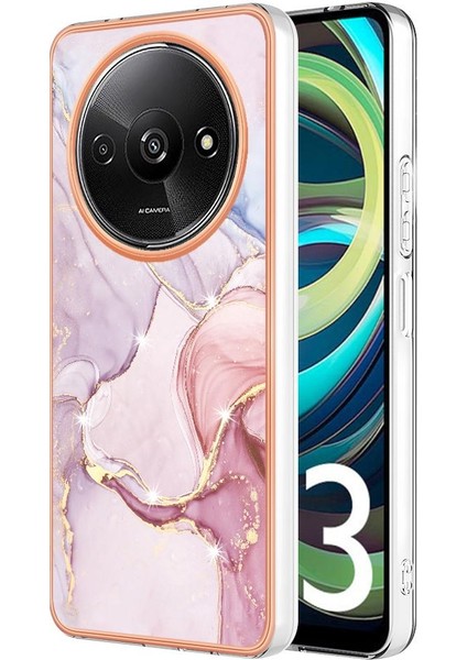 Redmi A3 Mermer Desen Yumuşak Tampon Koruma Için Kılıf Ince Tpu (Yurt Dışından)