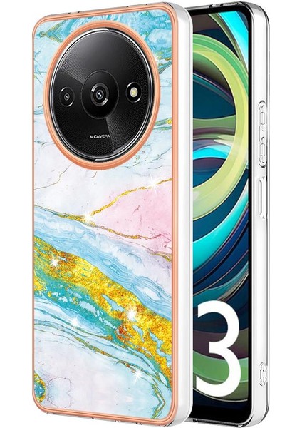 Redmi A3 Mermer Desen Yumuşak Tampon Koruma Için Kılıf Ince Tpu (Yurt Dışından)