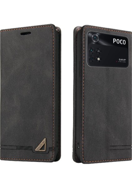 Poco M4 Pro 4g Için Iki Kart Yuvaları Kickstand Premium Deri Kılıf (Yurt Dışından)