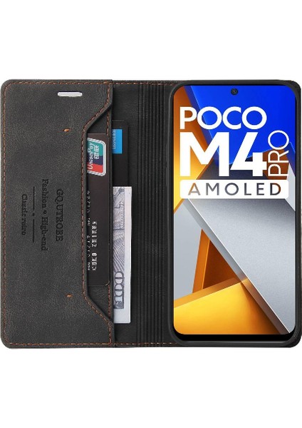 Poco M4 Pro 4g Için Iki Kart Yuvaları Kickstand Premium Deri Kılıf (Yurt Dışından)