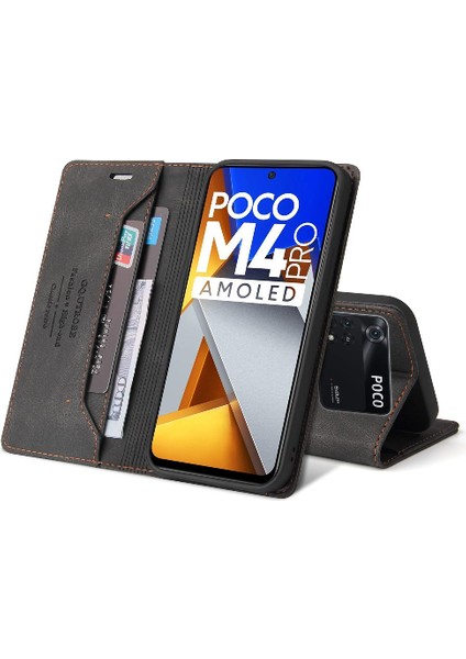 Poco M4 Pro 4g Için Iki Kart Yuvaları Kickstand Premium Deri Kılıf (Yurt Dışından)