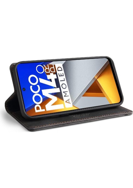 Poco M4 Pro 4g Için Iki Kart Yuvaları Kickstand Premium Deri Kılıf (Yurt Dışından)