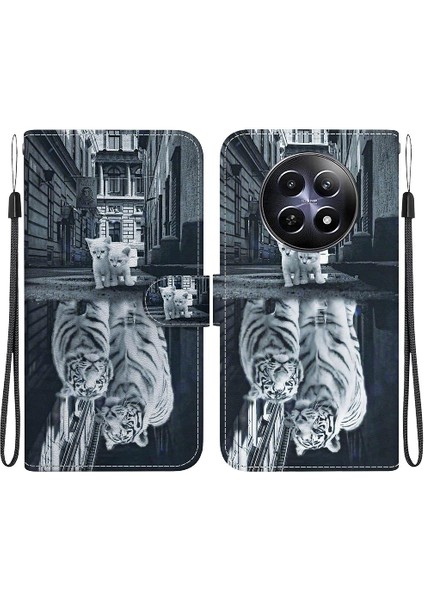 Realme 12 5g Pu Deri Manyetik Kapatma Cüzdan Kart Yuvaları Çiçek Için Kılıf (Yurt Dışından)