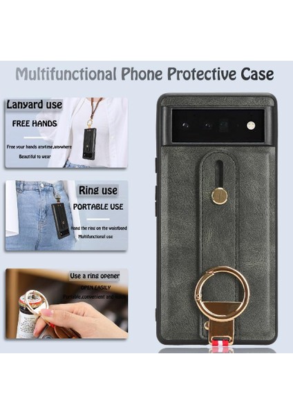 Google Pixel 6 Premium Pu Deri Uyumluluk Bilek Kayışı Için Kılıf (Yurt Dışından) modelleri