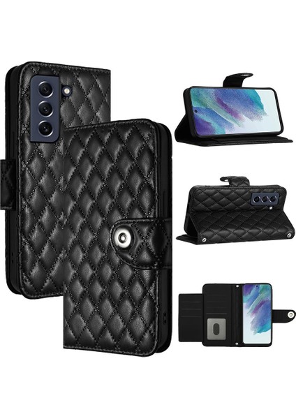 Samsung Galaxy S21 Fe 5g Için Kılıf Cüzdan Kapak Bilek Şerit Kart Tutucu (Yurt Dışından)