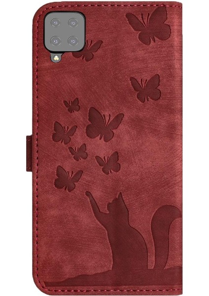 Samsung Galaxy Case 5g Için Kılıf Cüzdan Kılıf Flip Folio Kabartmalı Kelebek (Yurt Dışından)