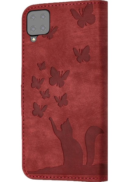 Samsung Galaxy Case 5g Için Kılıf Cüzdan Kılıf Flip Folio Kabartmalı Kelebek (Yurt Dışından)