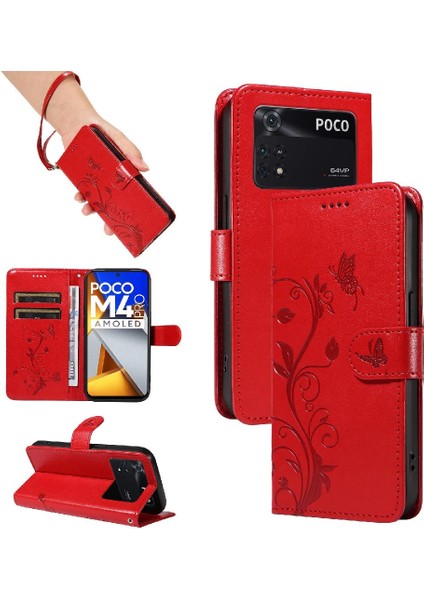 Poco M4 Pro 4g Kabartmalı Kelebek El Kayışı ve (Yurt Dışından)