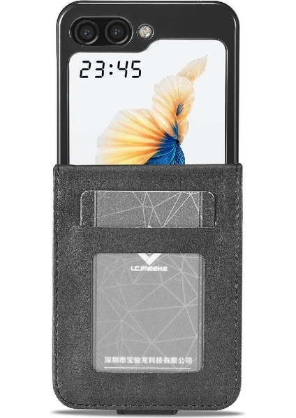 Samsung Galaxy Z Flip 5 Için Kılıf Tutucu ile Buzağı Doku Yatay Çevir (Yurt Dışından)