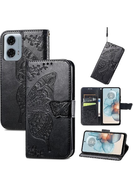 Motorola Moto G24 Güç Kelebek Cüzdan Çok Renkli Iş Için Kılıf (Yurt Dışından)