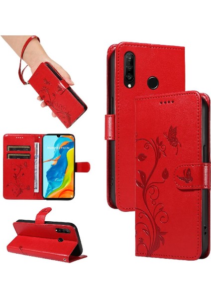 Huawei P30 Lite Cüzdan Telefon Kılıfı ve El ile Kart Yuvası Için Flip Case (Yurt Dışından)