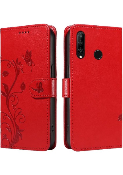 Huawei P30 Lite Cüzdan Telefon Kılıfı ve El ile Kart Yuvası Için Flip Case (Yurt Dışından)
