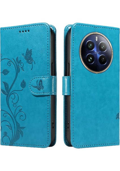 Realme 12 Pro Artı Kabartmalı Kelebek Cüzdan Telefon Kılıfı Için Flip Case ve (Yurt Dışından)