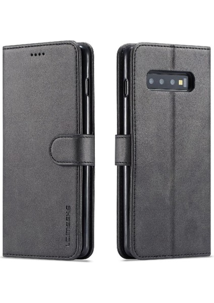 Samsung Galaxy S10 Artı Buzağı Doku Yatay Çevir Deri Kılıf (Yurt Dışından)