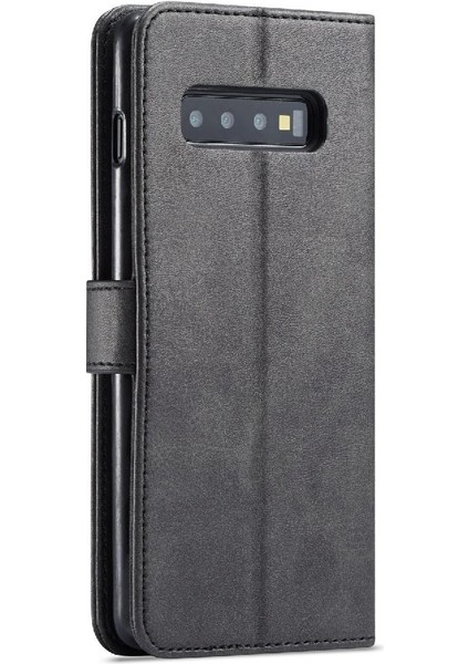 Samsung Galaxy S10 Artı Buzağı Doku Yatay Çevir Deri Kılıf (Yurt Dışından)