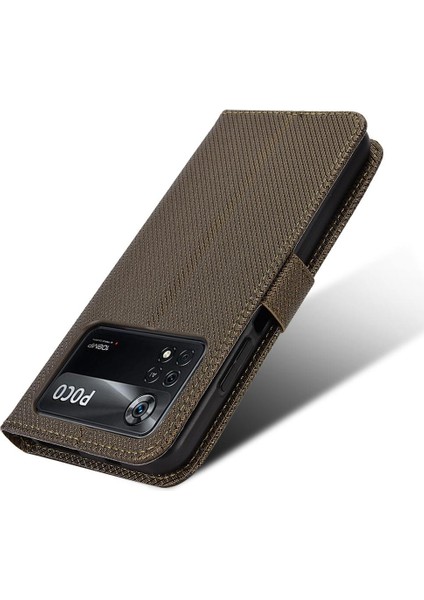 Poco M4 Pro 4g Manyetik Cüzdan Kart Tutucu Kickstand Kapak (Yurt Dışından)