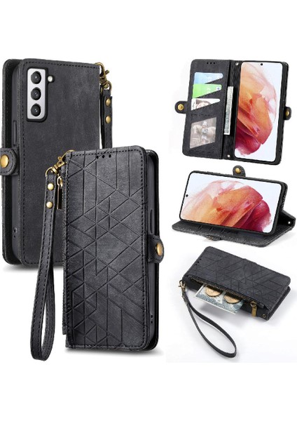 Samsung Galaxy S21 Için Flip Case Deri Kılıf Kapak Darbeye (Yurt Dışından)