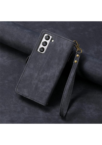 Samsung Galaxy S21 Için Flip Case Deri Kılıf Kapak Darbeye (Yurt Dışından)