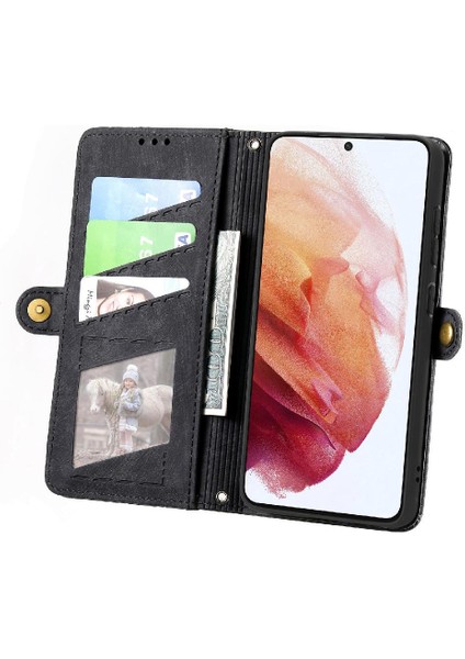 Samsung Galaxy S21 Için Flip Case Deri Kılıf Kapak Darbeye (Yurt Dışından)