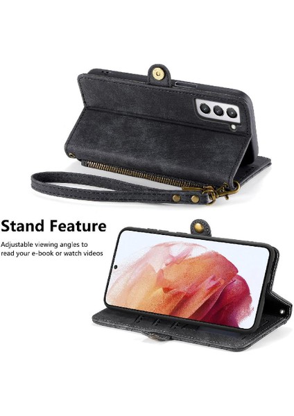 Samsung Galaxy S21 Için Flip Case Deri Kılıf Kapak Darbeye (Yurt Dışından)