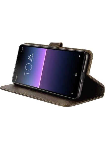 SZY Mall Sony Xperia 10 Iı Kickstand Kart Tutucu Kapak Manyetik Cüzdan Için Kılıf (Yurt Dışından)