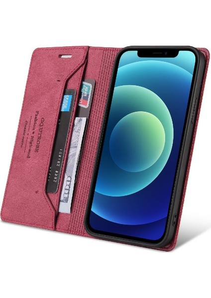 IPhone 12 Için Kılıf Mini Premium Deri Premium Deri Iki Kart Yuvaları (Yurt Dışından)