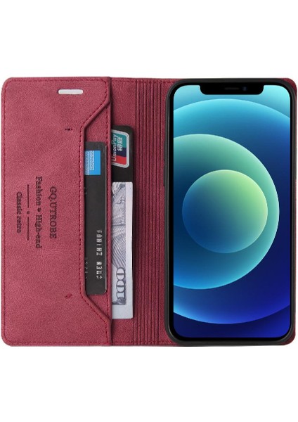 IPhone 12 Için Kılıf Mini Premium Deri Premium Deri Iki Kart Yuvaları (Yurt Dışından)