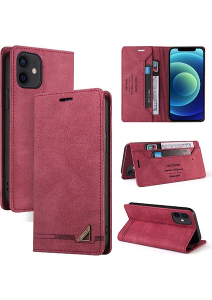 IPhone 12 Için Kılıf Mini Premium Deri Premium Deri Iki Kart Yuvaları (Yurt Dışından)