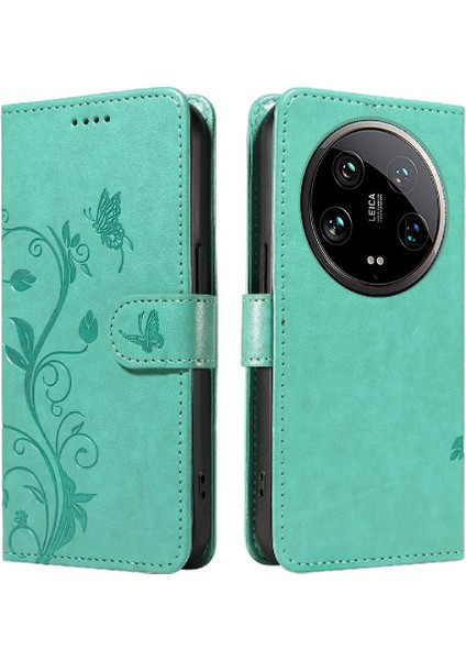 El Kayışı ile Xiaomi 14 Ultra Için Flip Case Cüzdan Telefon Kılıfı Kabartmalı (Yurt Dışından)