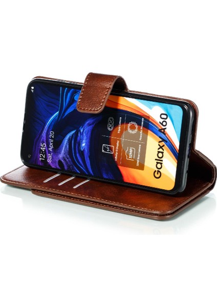 Samsung Galaxy A60 Pu Deri Kickstand Cüzdan Manyetik 9 Kart (Yurt Dışından)